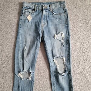 Carmar Distressed Skinny Jeans Women's 28, 29x27 Light Wash Ripped Denim USA